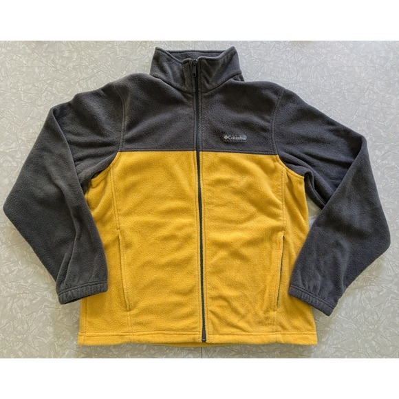 Columbia Other - Columbia Mens M Fleece Jacket Full Zip Colorblock Grey Yellow